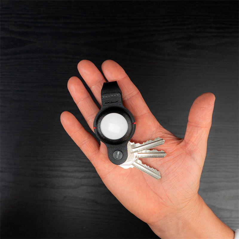 KeySmart Air s púzdrom pre AirTag - vegan koža čierna