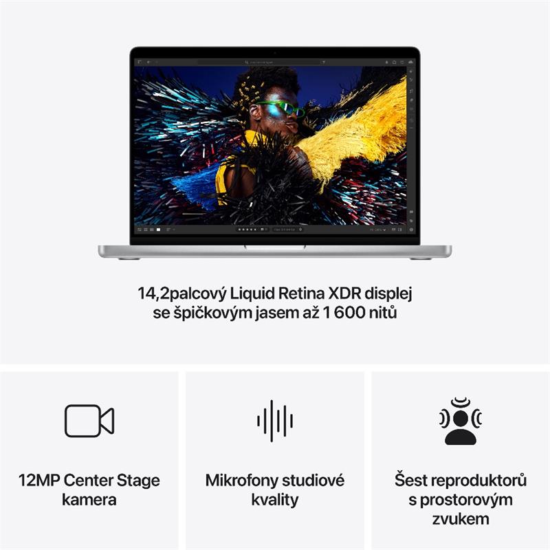 EDU MacBook Pro 14" Apple M4 10core CPU 10core GPU 16GB 512GB Stříbrný CZ