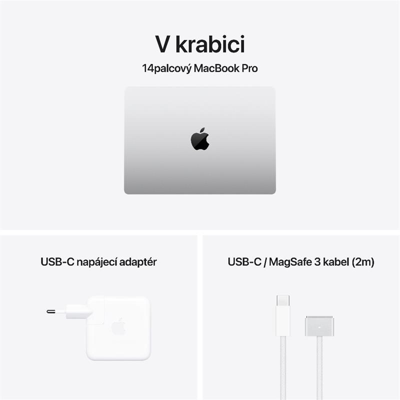 EDU MacBook Pro 14" Apple M4 10core CPU 10core GPU 16GB 1TB Stříbrný CZ