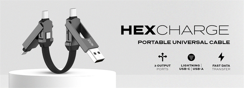 KeySmart Statik HexCharge - univerzálny USB kábel