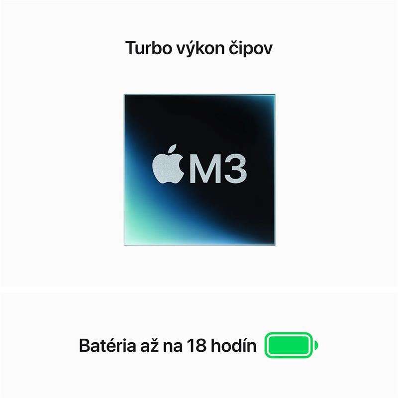 MacBook Air 13" Apple M3 8C CPU 8C GPU 8GB 256GB Strieborný SK