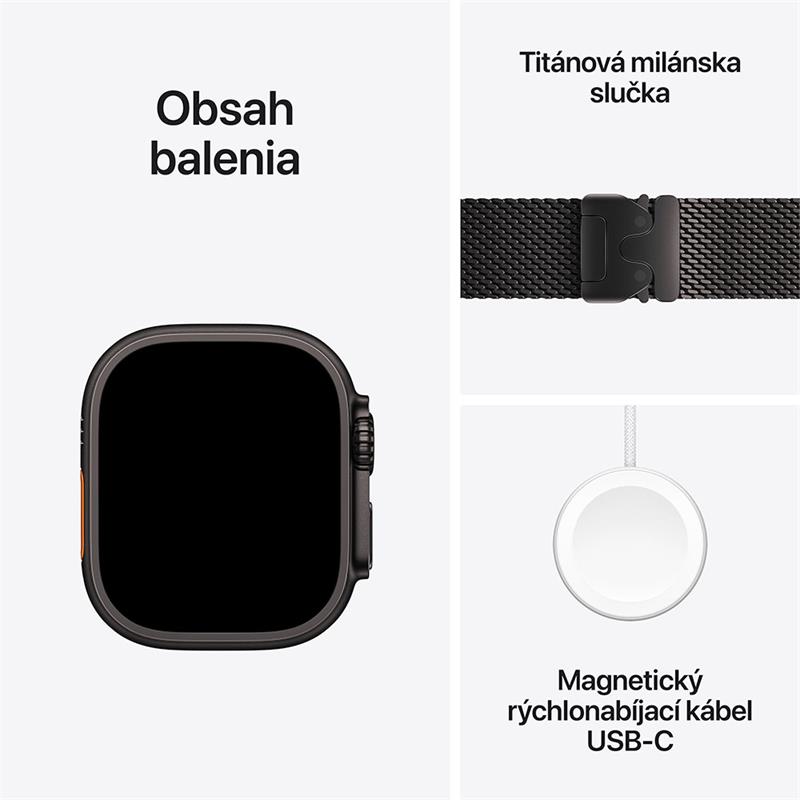 Apple Watch Ultra 2 GPS + Cellular 49mm Black Titanium Case with Black Titanium Milanese Loop - M *Rozbalený*