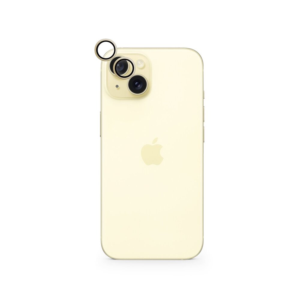 iStores by Epico Aluminium Lens Protector pro Apple iPhone 15/15 Plus - žlutá