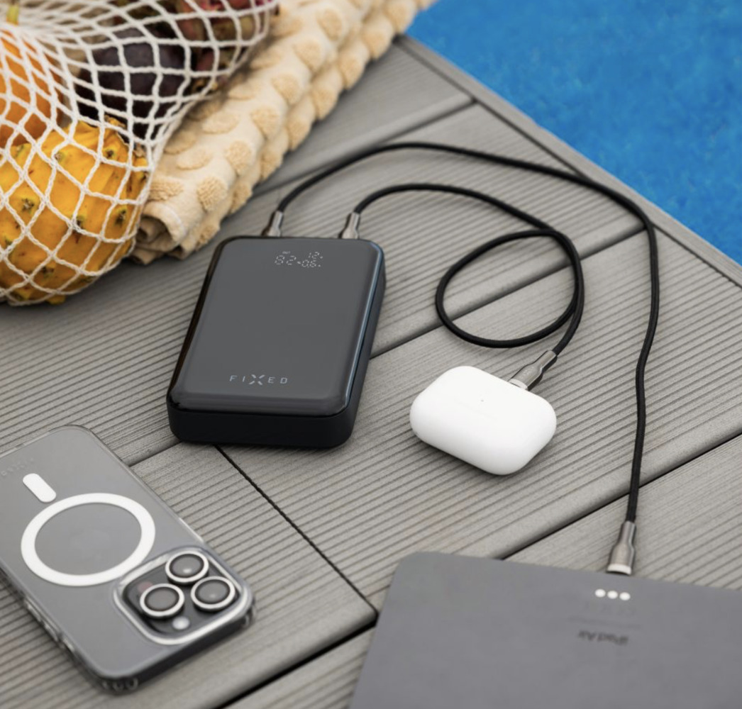 FIXED powerbanka Zen 20 Pro s LCD displejem a výstupem 130W, 20000 mAh, černá