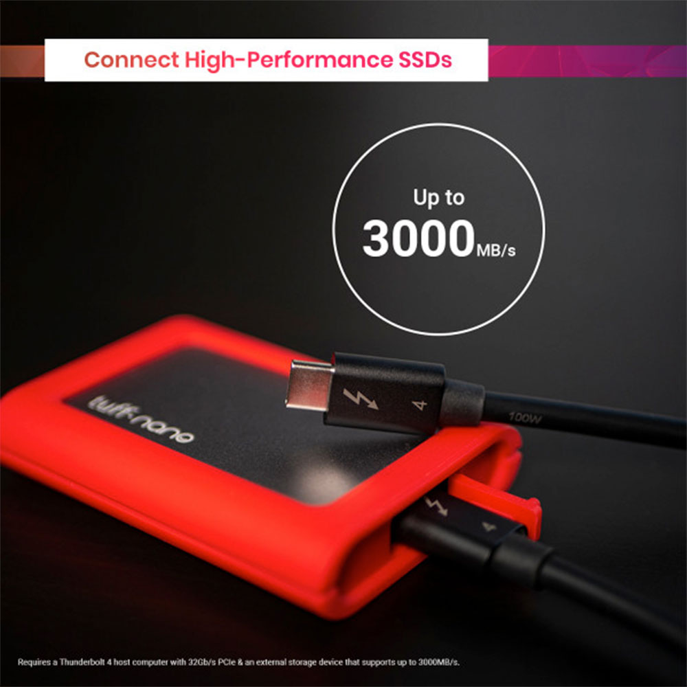 CalDigit kábel Thunderbolt 4 Cable 40Gb/s 100W 2m - Black