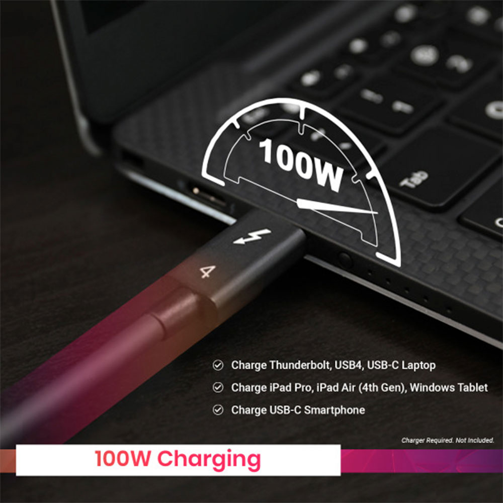 CalDigit kábel Thunderbolt 4 Cable 40Gb/s 100W 2m - Black