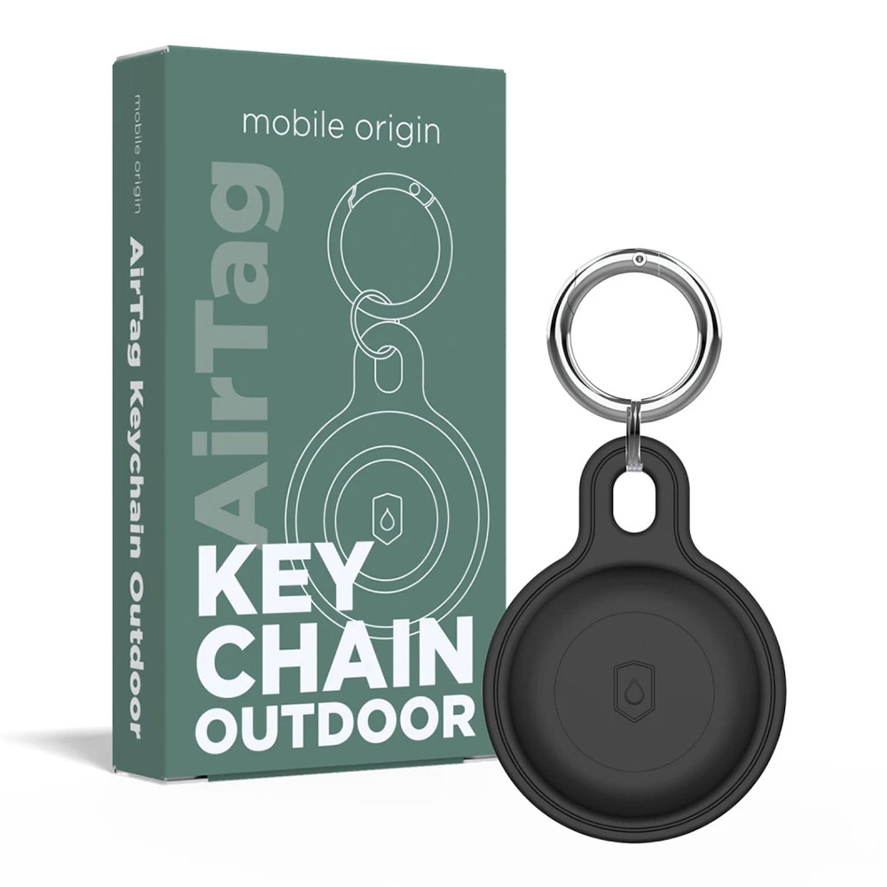 Mobile Origin puzdro Outdoor KeyChain pre Apple Airtag - Black