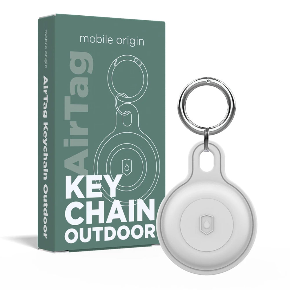 Mobile Origin puzdro Outdoor KeyChain pre Apple Airtag - White
