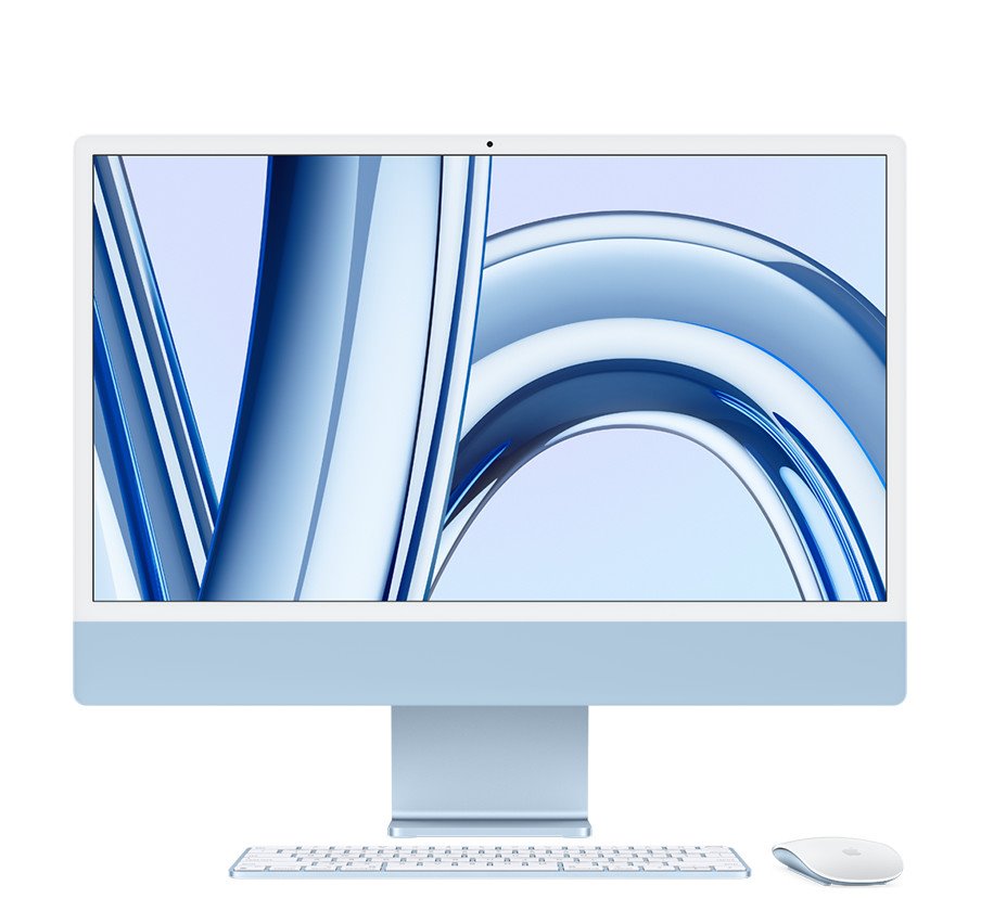 iMac 24" 4.5K Apple M3 8core CPU 10core GPU 8GB 256GB Modrý CZ *vystavený*