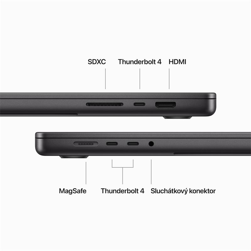MacBook Pro 16" Apple M3 Pro 12core CPU 18core GPU 18GB 512GB Vesmírně černý CZ *vystavený*