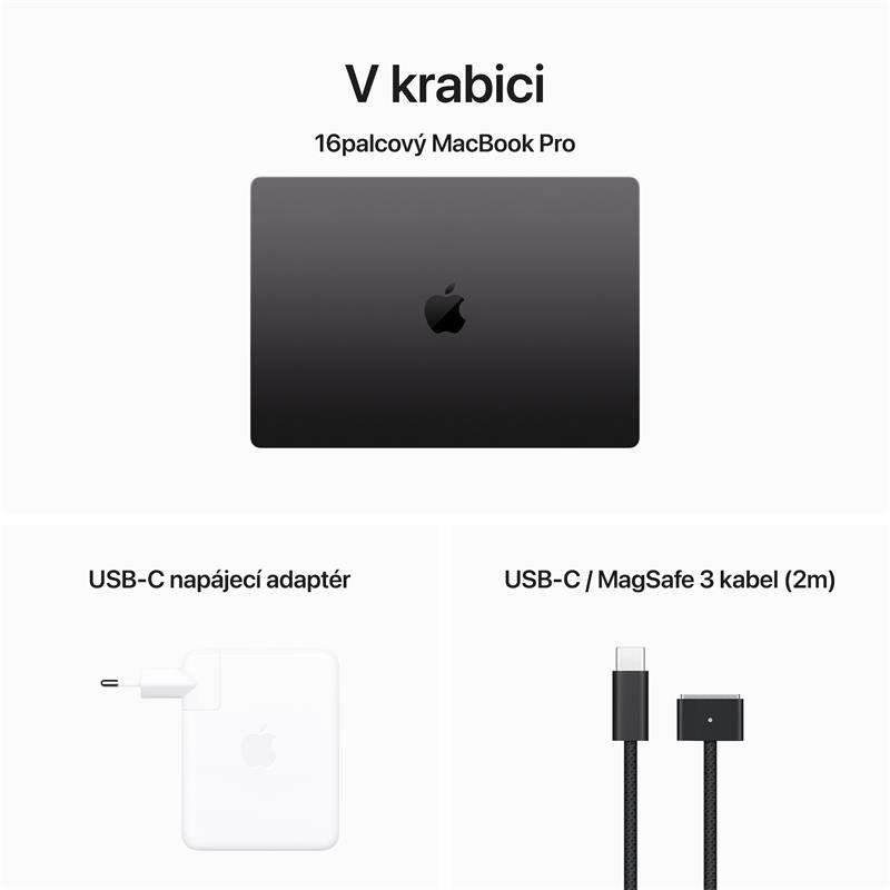 MacBook Pro 16" Apple M3 Pro 12core CPU 18core GPU 18GB 512GB Vesmírně černý CZ *vystavený*