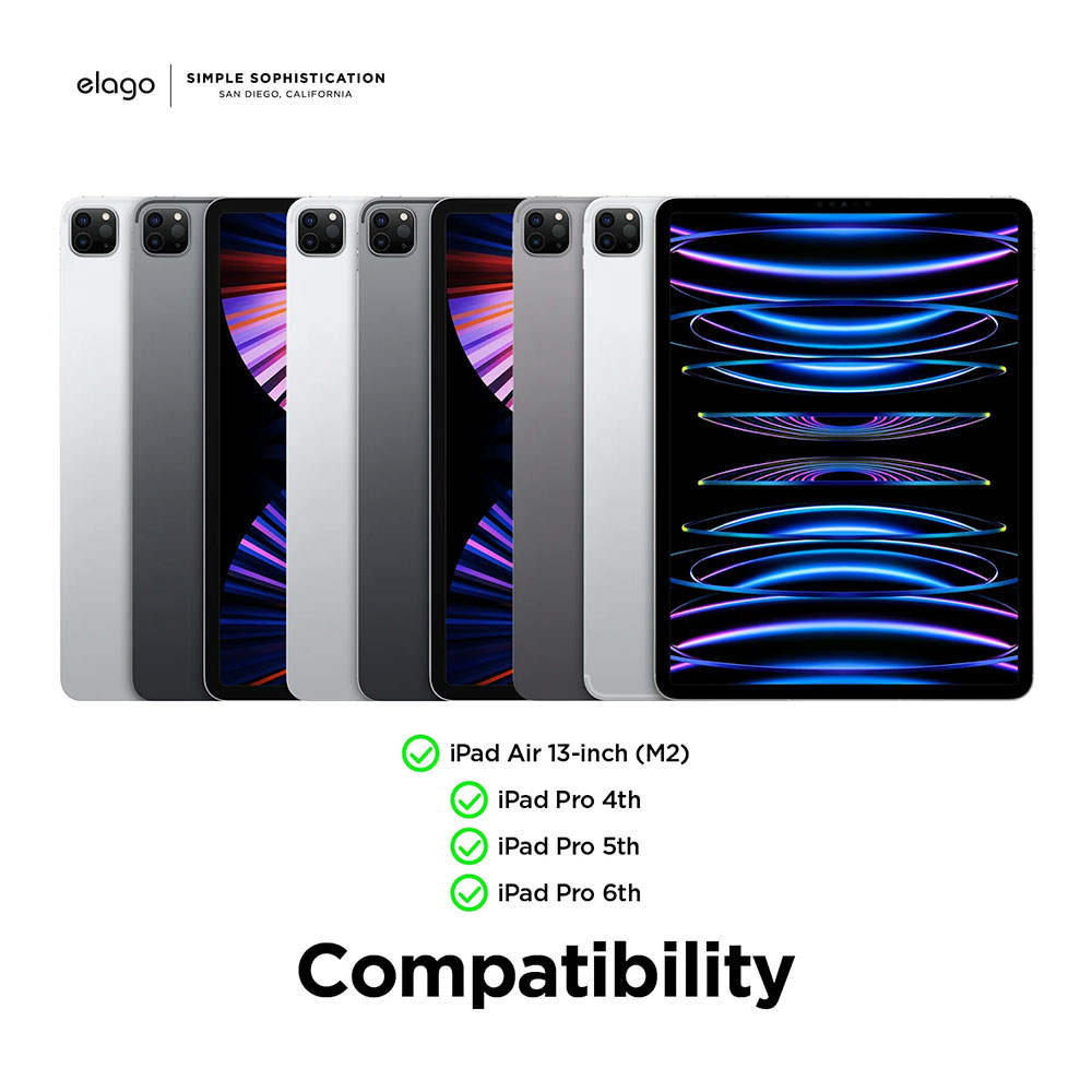 Elago puzdro Magnetic Folio Case pre iPad Pro 12.9"/iPad Air 13" M2/M3 - Dark Gray