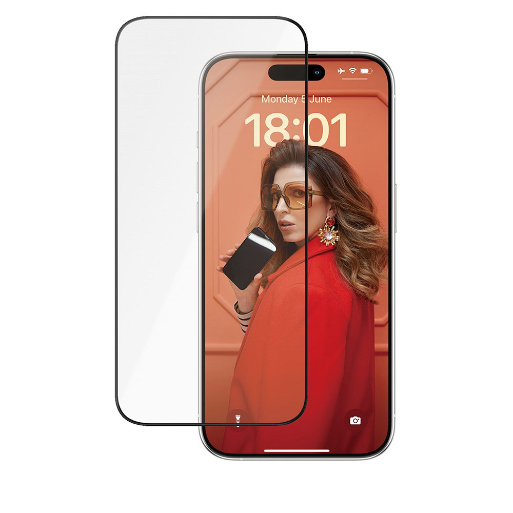 PanzerGlass ochranné sklo UWF Ceramic Protection pre iPhone 15 Pro - Black Frame