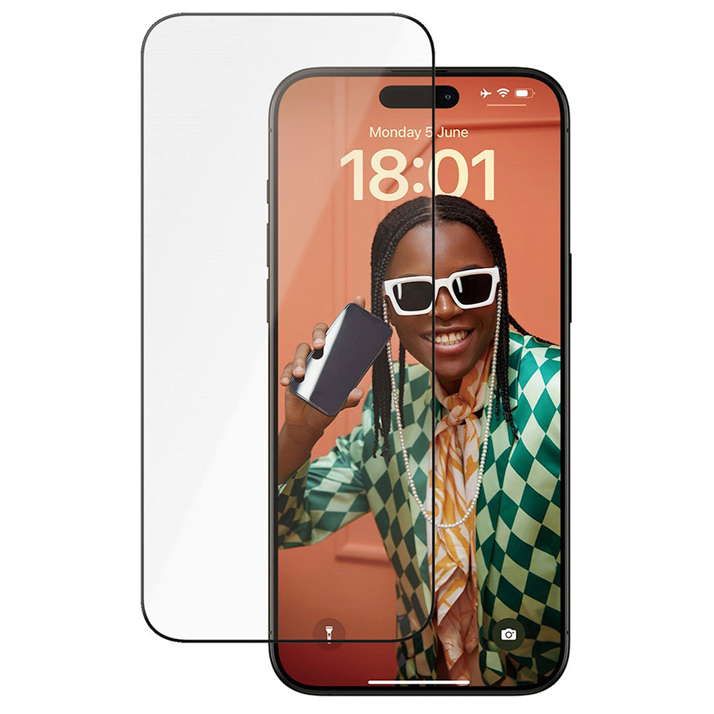 PanzerGlass ochranné sklo UWF Ceramic Protection pre iPhone 15 Pro Max - Black Frame