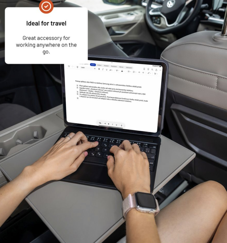 FIXED Typee bezdrátová klávesnice s magnetickým uchycením pro Apple iPad Pro 11" M4 2024/M5 2025, CZ, černá