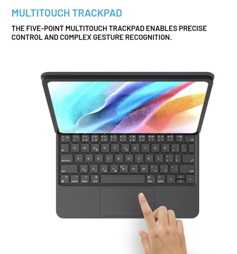 FIXED Typee bezdrátová klávesnice s magnetickým uchycením pro Apple iPad Pro 11" M4 2024/M5 2025, CZ, černá