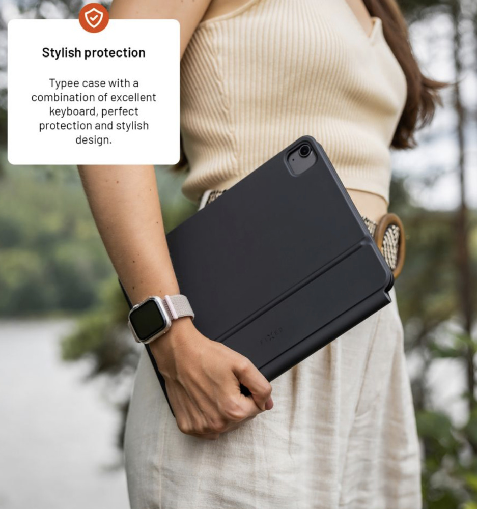 FIXED Typee bezdrátová klávesnice s magnetickým uchycením pro Apple iPad 10,9" 2022/11" 2025, CZ, černá
