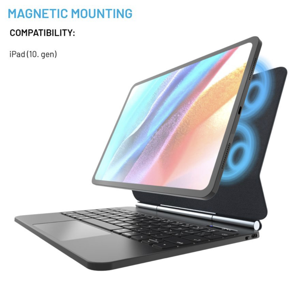 FIXED Typee bezdrátová klávesnice s magnetickým uchycením pro Apple iPad 10,9" 2022/11" 2025, CZ, černá