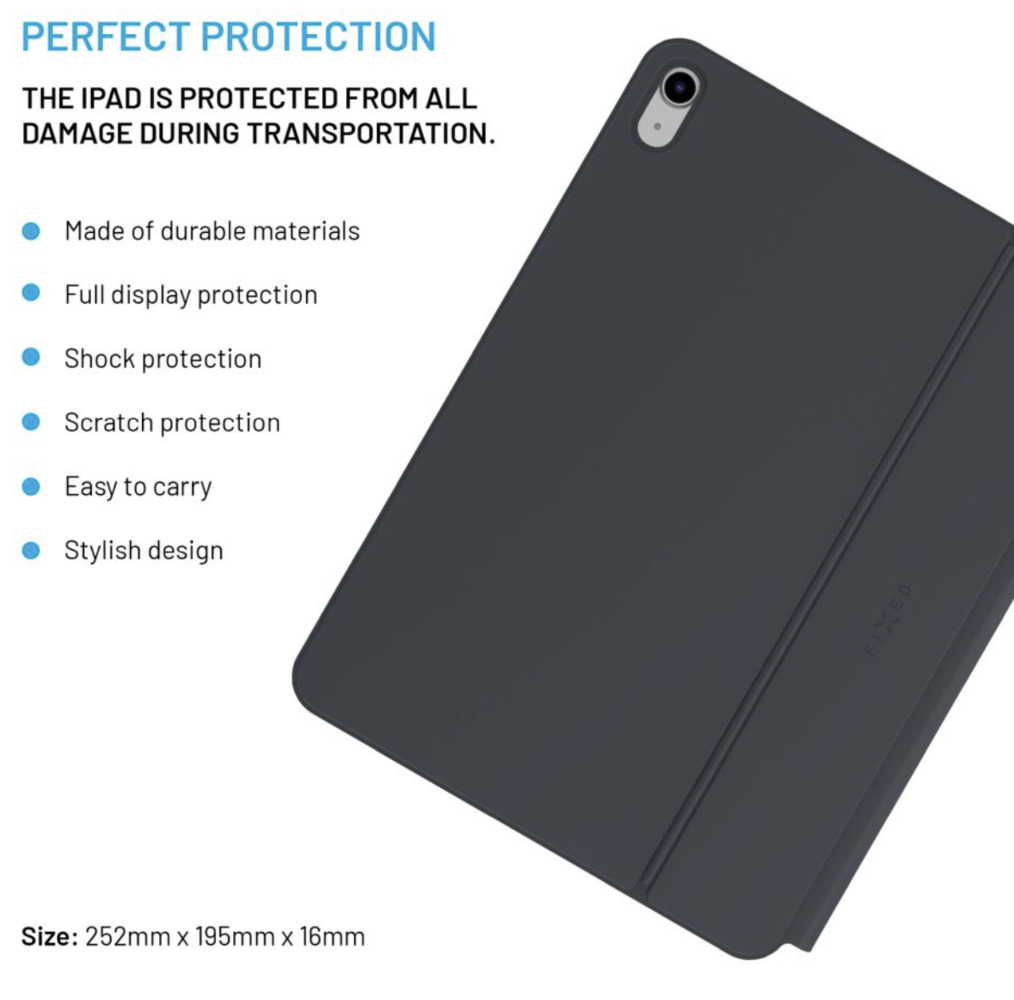 FIXED Typee bezdrátová klávesnice s magnetickým uchycením pro Apple iPad 10,9" 2022/11" 2025, CZ, černá