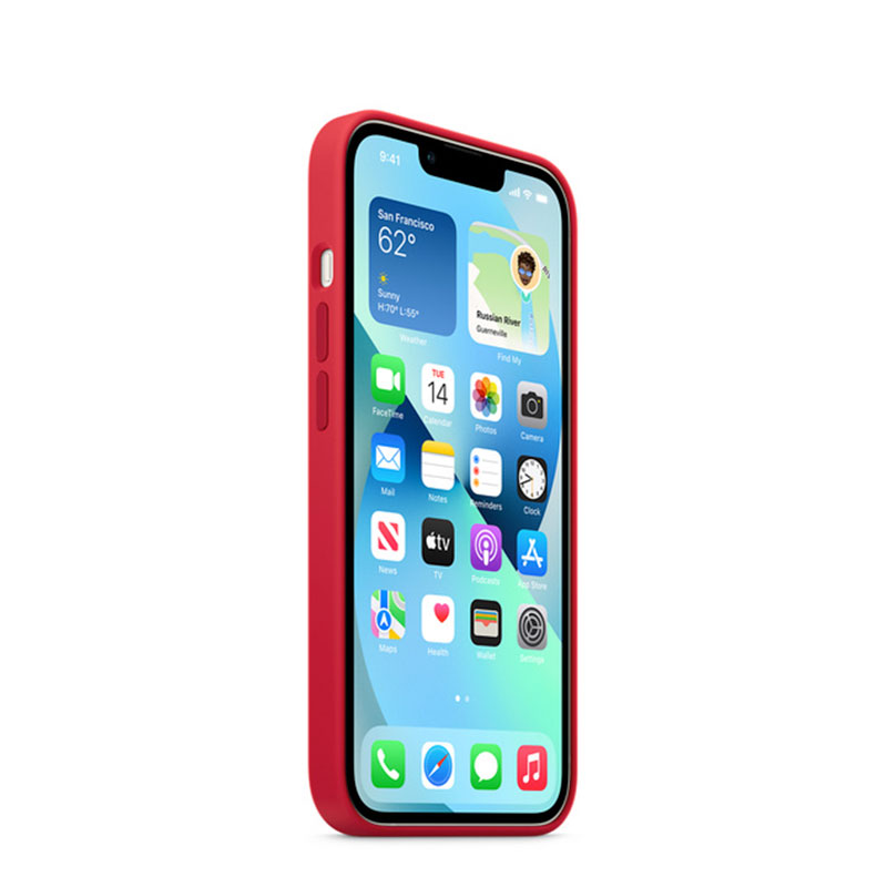 Apple iPhone 13 Silicone Case with MagSafe-(PRODUCT)RED