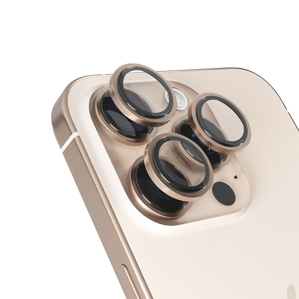 iStores by Epico Aluminium Lens Protector pro Apple iPhone 16 Pro / 16 Pro Max - pouštní titan