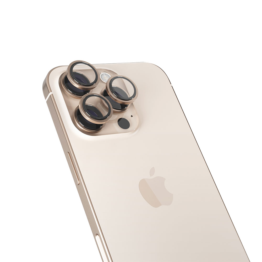 iStores by Epico Aluminium Lens Protector pro Apple iPhone 16 Pro / 16 Pro Max - pouštní titan