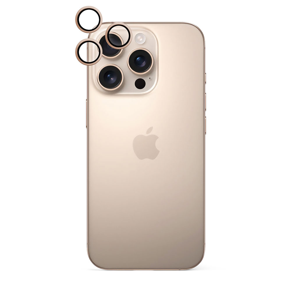 iStores by Epico Aluminium Lens Protector pro Apple iPhone 16 Pro / 16 Pro Max - pouštní titan