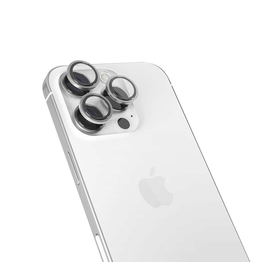 iStores by Epico Aluminium Lens Protector pro Apple iPhone 16 Pro / 16 Pro Max - stříbrná