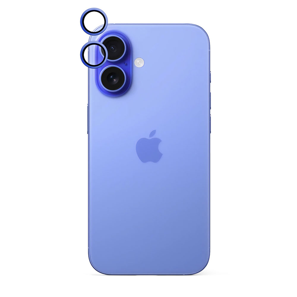 iStores by Epico Aluminium Lens Protector pro Apple iPhone 16 / 16 Plus - modrá