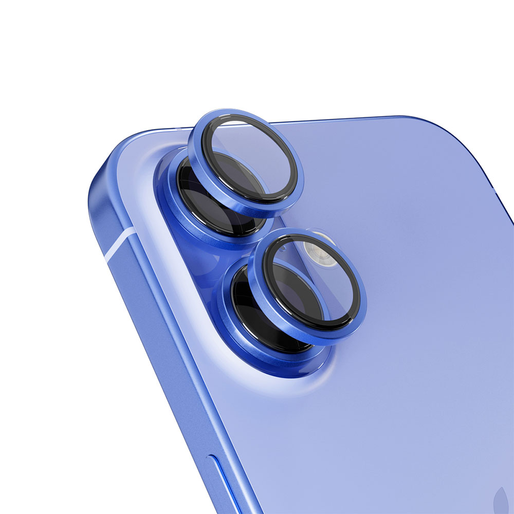 iStores by Epico Aluminium Lens Protector pro Apple iPhone 16 / 16 Plus - modrá