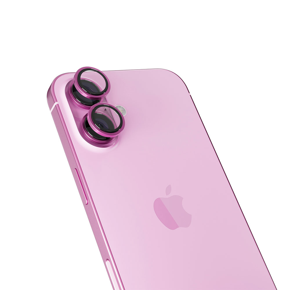 iStores by Epico Aluminium Lens Protector pro Apple iPhone 16 / 16 Plus - růžová