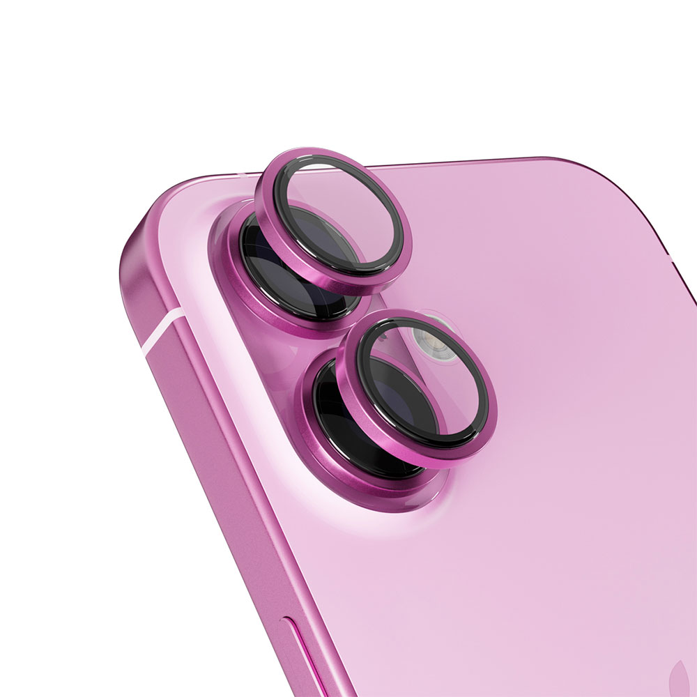 iStores by Epico Aluminium Lens Protector pro Apple iPhone 16 / 16 Plus - růžová