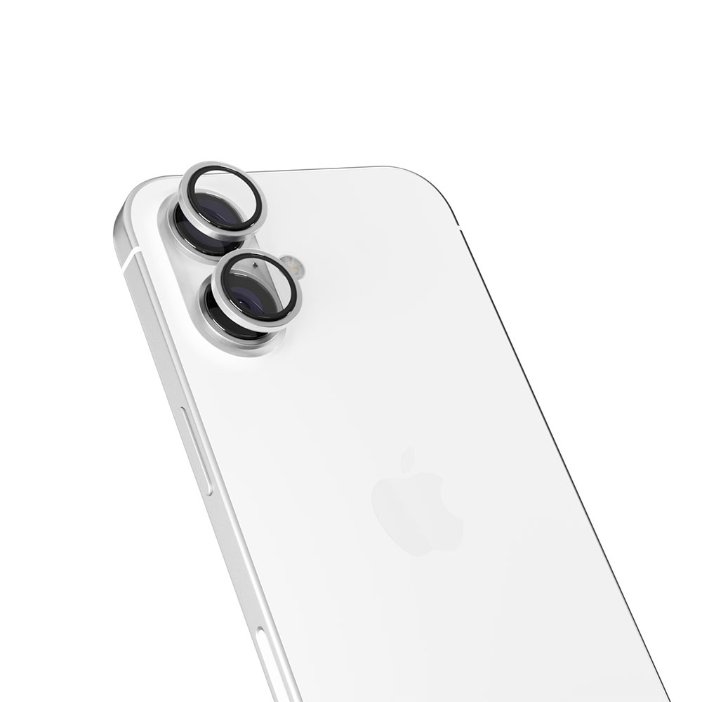 iStores by Epico Aluminium Lens Protector pro Apple iPhone 16 / 16 Plus - strieborná