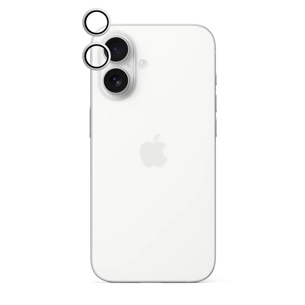 iStores by Epico Aluminium Lens Protector pro Apple iPhone 16 / 16 Plus - strieborná
