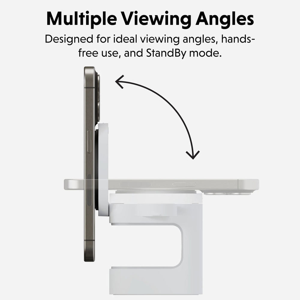 Hyper HyperJuice Qi2 3-in-1 Magnetic Charging Stand - White