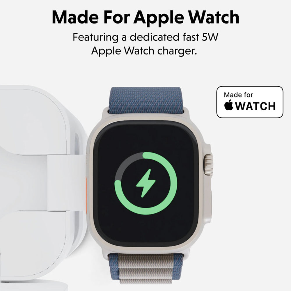 Hyper HyperJuice Qi2 3-in-1 Magnetic Charging Stand - White