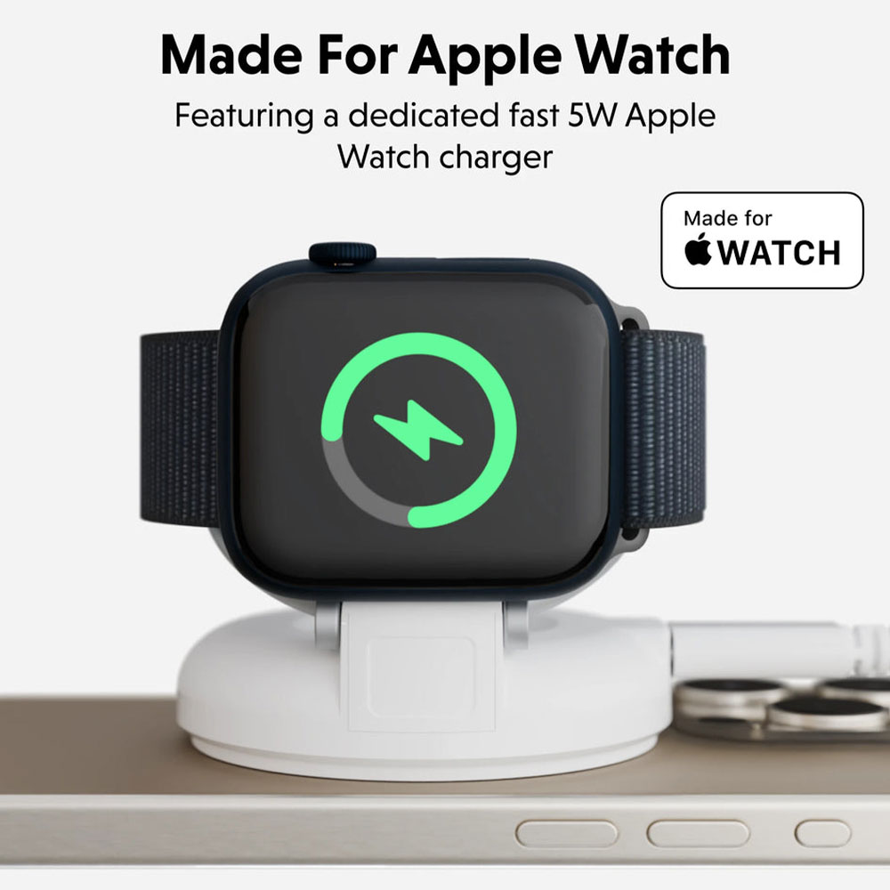 Hyper HyperJuice Qi2 2-in-1 Magnetic Charging Stand - White