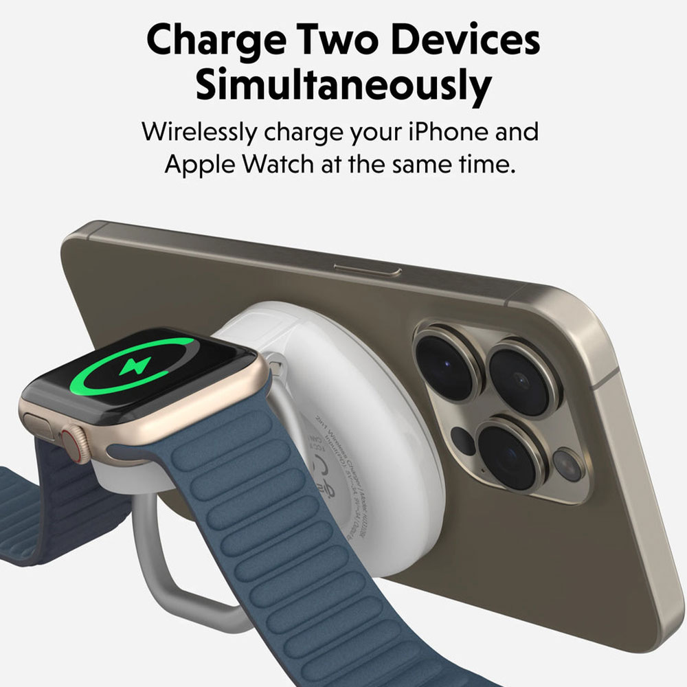 Hyper HyperJuice Qi2 2-in-1 Magnetic Charging Stand - White