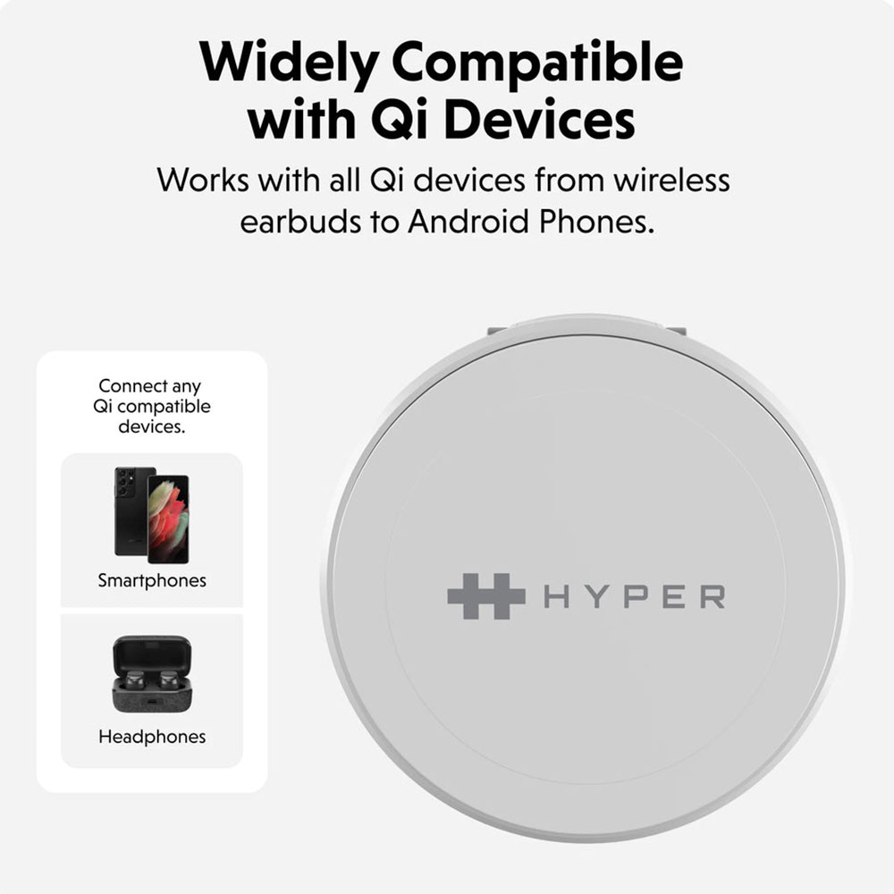 Hyper HyperJuice Qi2 2-in-1 Magnetic Charging Stand - White