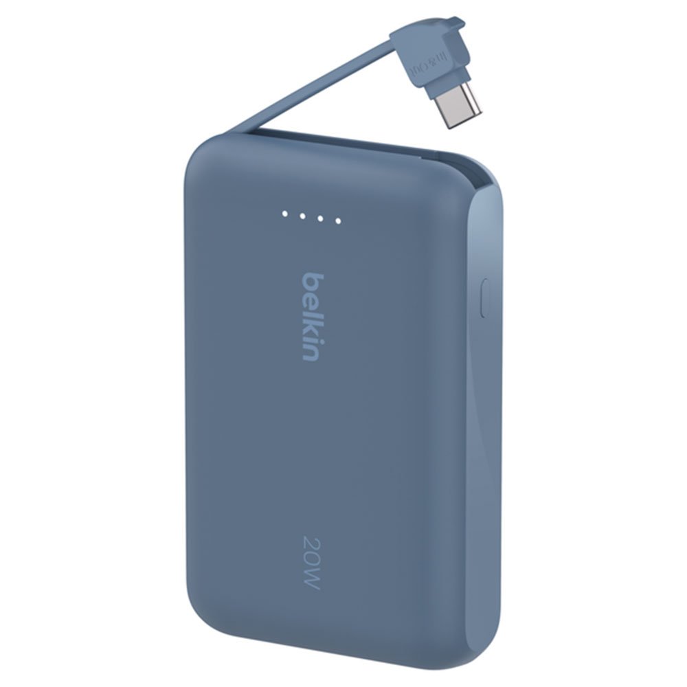 Belkin BoostCharge PowerBank 10K with Integrated USB-C Cable 20W - Blue