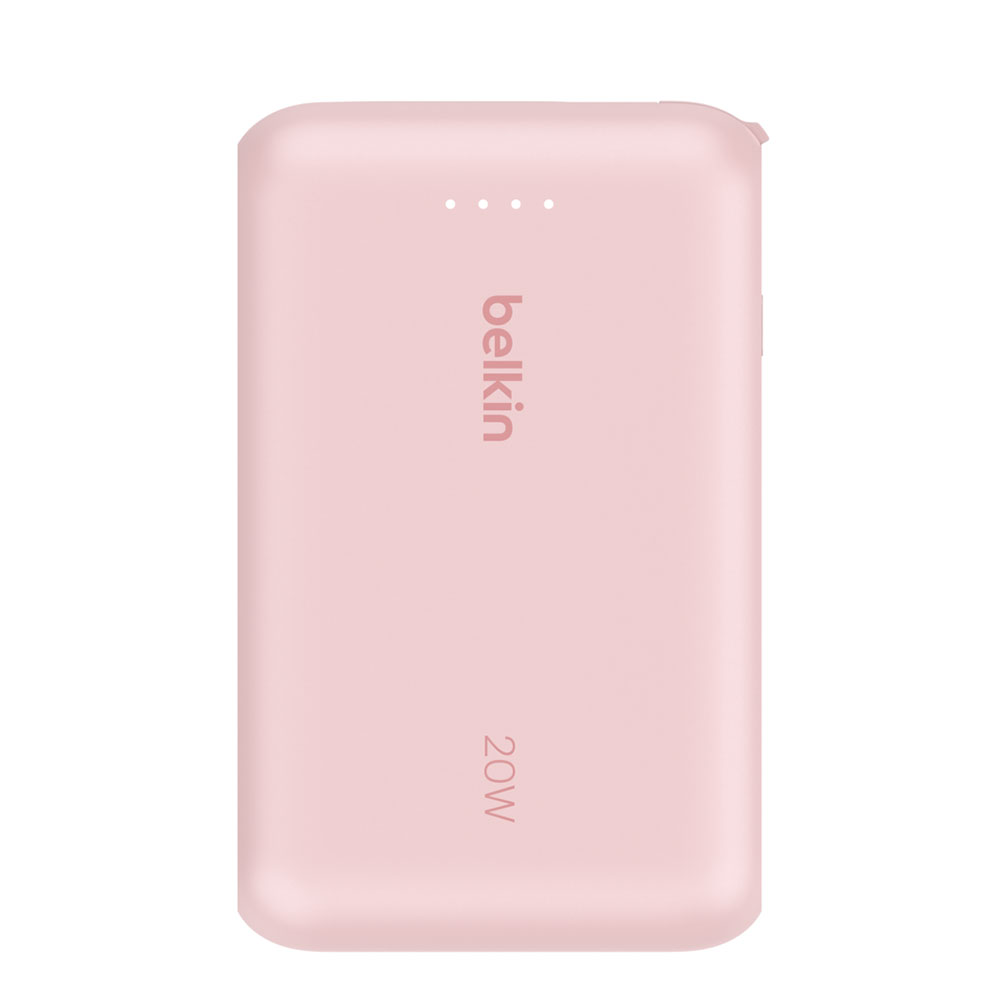 Belkin BoostCharge PowerBank 10K with Integrated USB-C Cable 20W - Pink