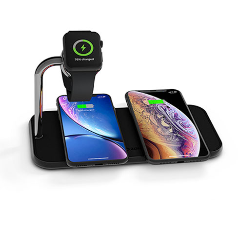 ZENS Aluminium Dual Wireless Charger + Watch 10W - Black *Rozbalený*