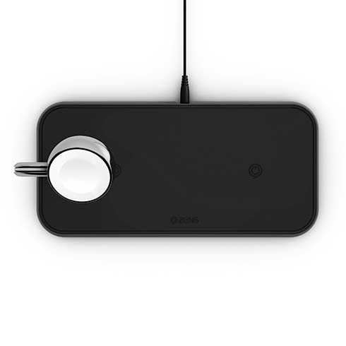 ZENS Aluminium Dual Wireless Charger + Watch 10W - Black *Rozbalený*