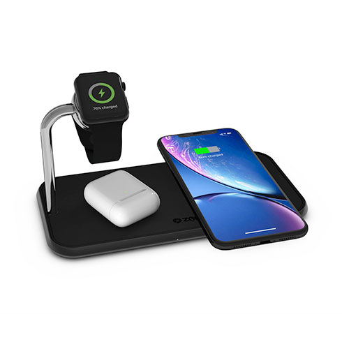 ZENS Aluminium Dual Wireless Charger + Watch 10W - Black *Rozbalený*