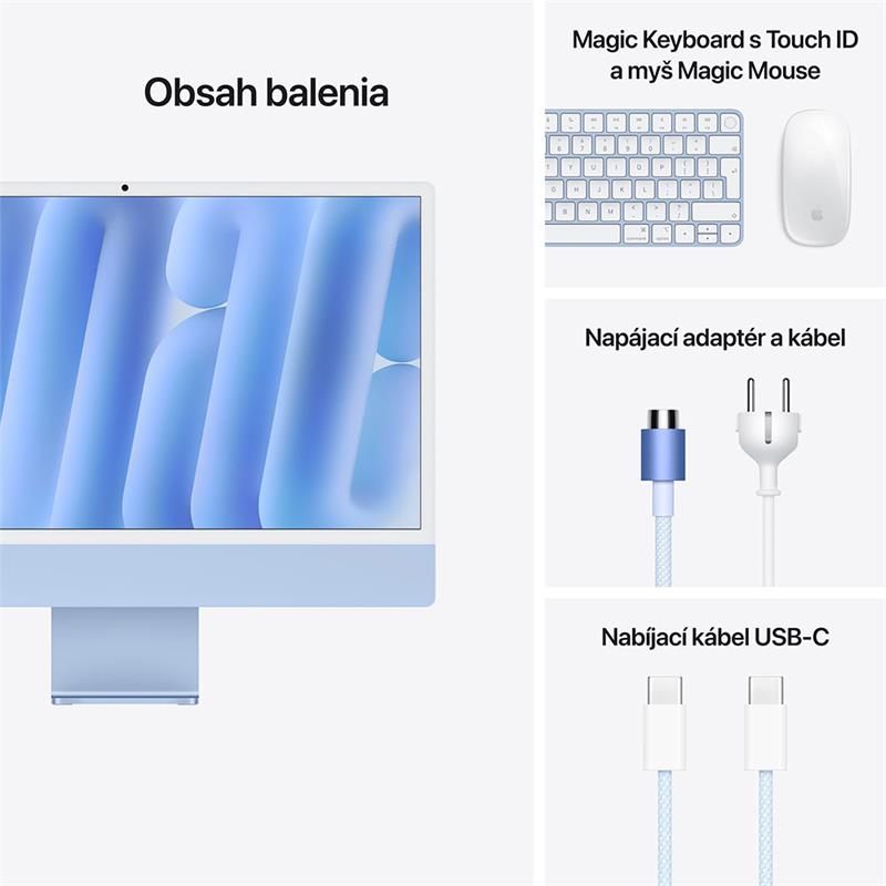 CTO iMac 24" 4.5K Apple M4 10C CPU 10C GPU 24GB 1TB Modrý NUM SK
