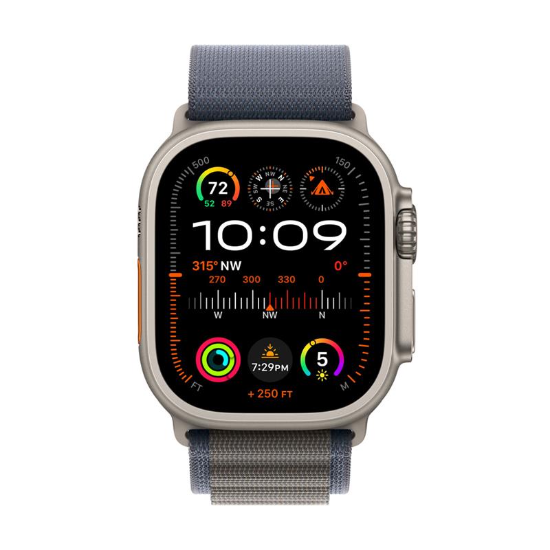 Apple Watch Ultra 2 GPS + Cellular, 49mm Titanium Case with Blue Alpine Loop - Medium DEMO