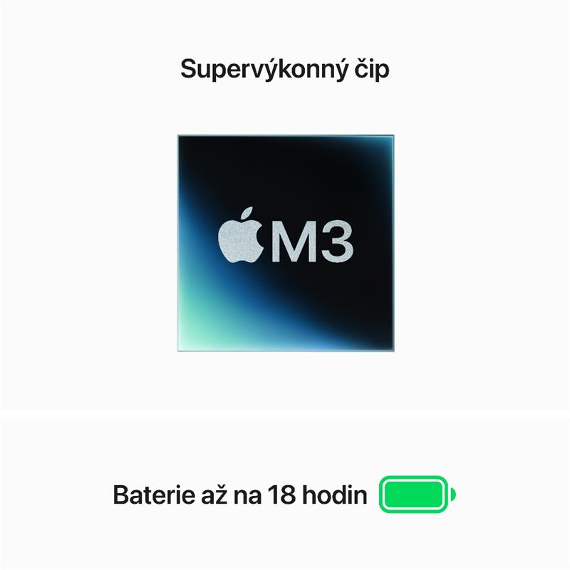 MacBook Air 13" Apple M3 8core CPU 8core GPU 16GB 256GB Vesmírně šedý CZ *rozbaleno*