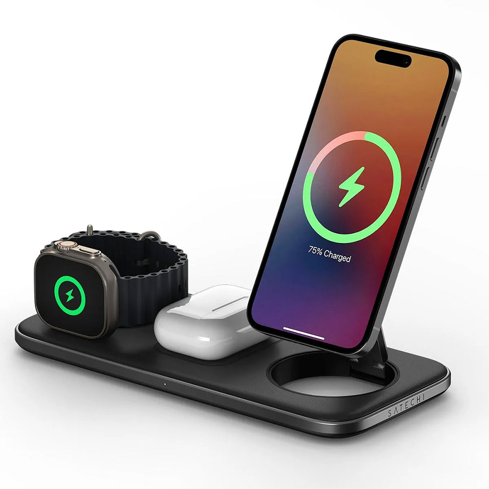 Satechi Qi2 Trio Wireless Charging Pad - Space Gray