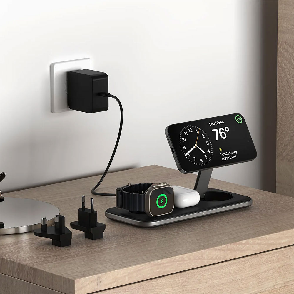 Satechi Qi2 Trio Wireless Charging Pad - Space Gray