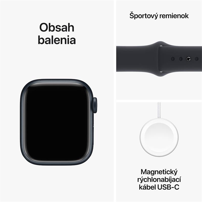 Apple Watch Series 9 GPS 45mm Temně inkoustový hliník *Třída A*
